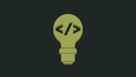 Green Web design and front end development icon isolated on black background. 4K Stock Footage 235515552