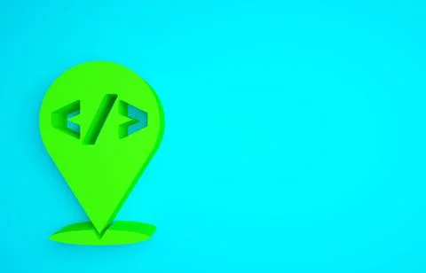 Green Web design and front end development icon isolated on blue background.  イラスト素材