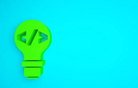 Green Web design and front end development icon isolated on blue background.  스톡 일러스트
