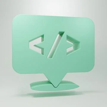 Green Web design and front end development icon isolated on grey background.. Stock Illustration