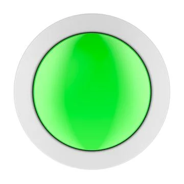 Green web push button, circle. 3D rendering Stock Illustration