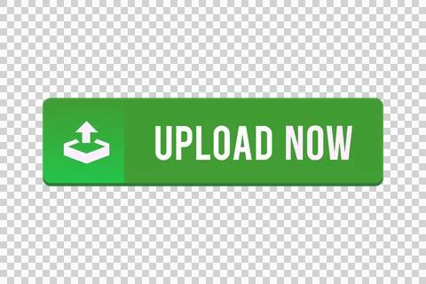 Green web upload now button with icon Stock Illustration