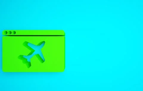 Green Website template icon isolated on blue background. Internet communicati 库存插图