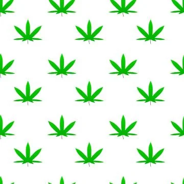 Green weed cannabis leaf pattern vector Illustrazione stock