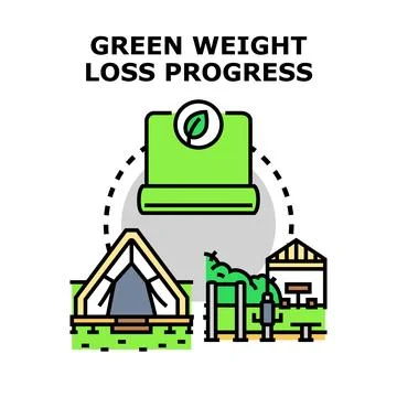 Green weight loss progress concept vector illustration Ilustración de archivo