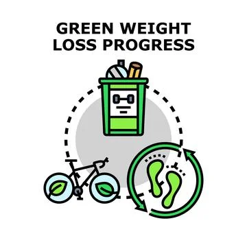 Green weight loss progress concept vector illustration Ilustración de archivo