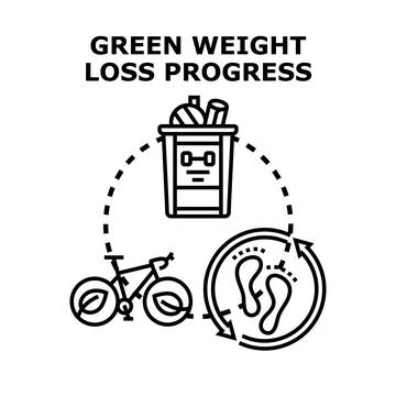 Green weight loss progress concept vector illustration Ilustración de archivo