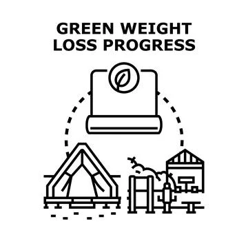 Green weight loss progress concept vector illustration Stock Illustration