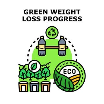 Green weight loss progress planning with eco friendly concepts Stock Illustration