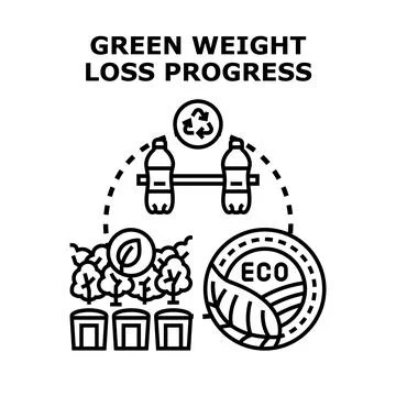 Green weight loss progress planning with eco friendly concepts Stock Illustration
