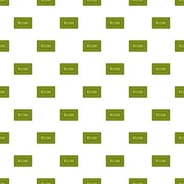 Green welcome mats creating a seamless pattern Stock Illustration