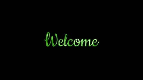 Green welcome text, animated title with changing style, lettering introducing Stock Footage 302126404