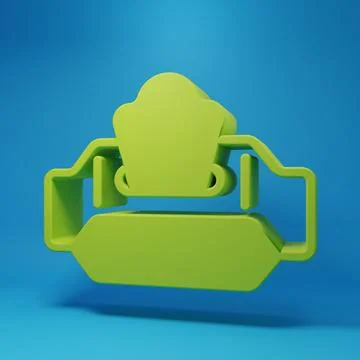 Green Wet wipe pack icon isolated on blue background. Minimalism concept. 3.. 库存插图