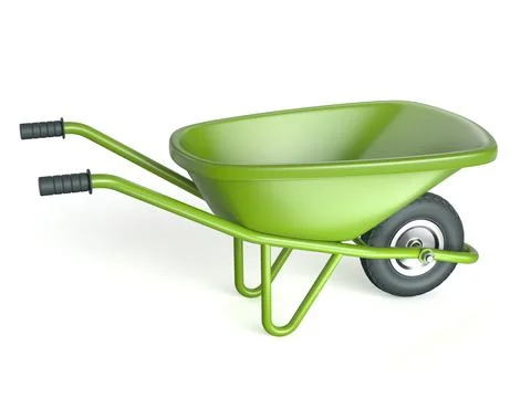Green wheelbarrow 3D Stock Illustration