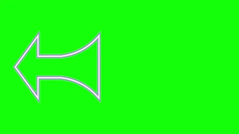 Green White Arrow Screen Horizontal 16:9 Green Screen Stock Footage 340461869