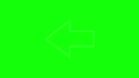 Green White Arrow Screen Horizontal 16:9 Green Screen Stock Footage 340461873