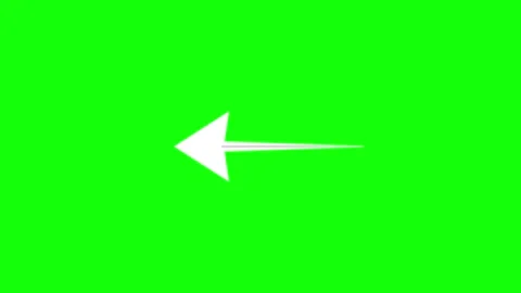 Green White Arrow Screen Horizontal 16:9 Green Screen Stock Footage 340461907