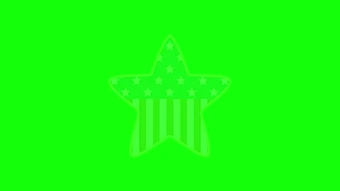 Green, White, Black Star and Screen on Green Screen Background Horizontal 16:9 Video stock 339330401