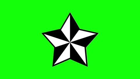 Green, White, Black Star and Screen on Green Screen Background Horizontal 16:9 Stock-Footage 339348756