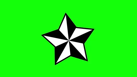 Green, White, Black Star and Screen on Green Screen Background Horizontal 16:9 Stock Footage 339348760