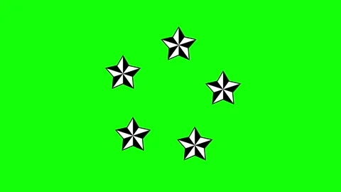 Green, White, Black Star and Screen on Green Screen Background Horizontal 16:9 Stock Footage 339348784