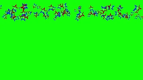 Green, White, Black Star and Screen on Green Screen Background Horizontal 16:9 Stock Footage 339444484