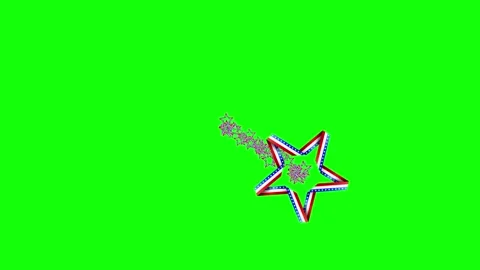 Green, White, Black Star and Arrow and Screen Green Screen Stock Footage 339444849