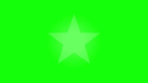 Green, White, Black Star and Screen on Green Screen Background Horizontal 16:9 Stock Footage 339444875