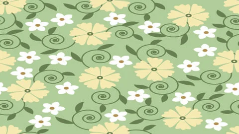 Green white flower background Stock Illustration