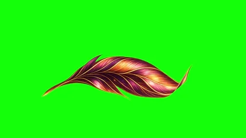 Green, White, Gold Leaf and Screen on Green Screen Background Horizontal 16:9 Stock Footage 339443691