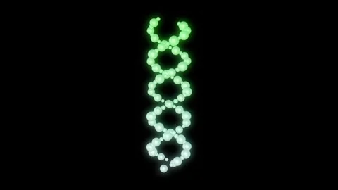 Green White gradient DNA rotation looping effect on black background Stock Footage 322786193