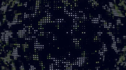 Green White LED Dots Digital Grid Animation | Futuristic Tech Loop Background Stock-Footage 311410423