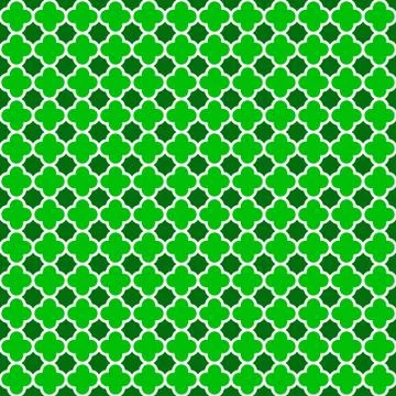 Green White Quatrefoil Seamless Pattern Stock Illustration