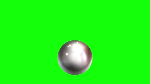 Green, White, Silver Ball and Screen on Green Screen Background Horizontal 16:9 Stock Footage 339443014