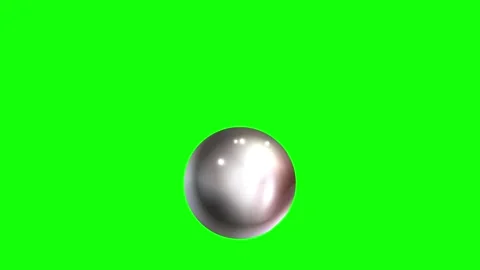 Green, White, Silver Ball and Screen on Green Screen Background Horizontal 16:9 Stock Footage 339443015
