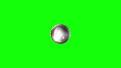 Green, White, Silver Ball and Screen on Green Screen Background Horizontal 16:9 Stock Footage 339443028