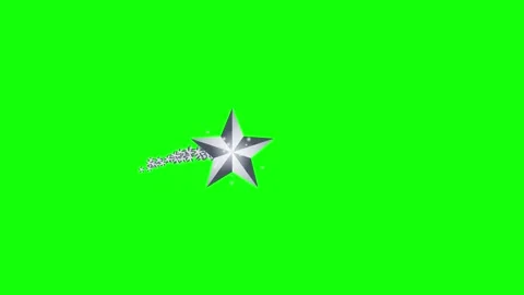 Green, White, Silver Star and Screen on Green Screen Background Horizontal 16:9 Vídeo Stock 339330973