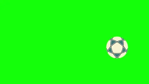 Green White Soccer Ball Horizontal 16:9 Green Screen Vídeos de archivo 340459469