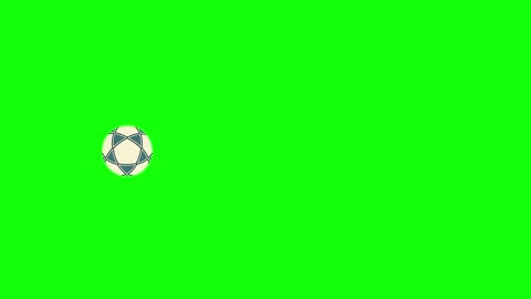 Green White Soccer Ball Horizontal 16:9 Green Screen Vidéo 340459538