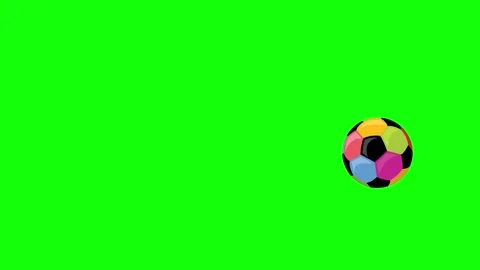 Green White Soccer Ball Horizontal 16:9 Green Screen Video stock 340460504