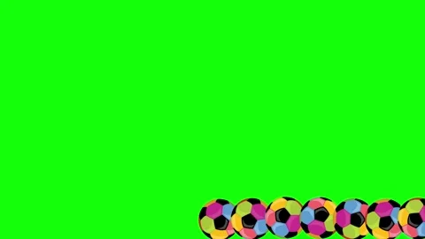 Green White Soccer Ball Horizontal 16:9 Green Screen Vidéo 340460558