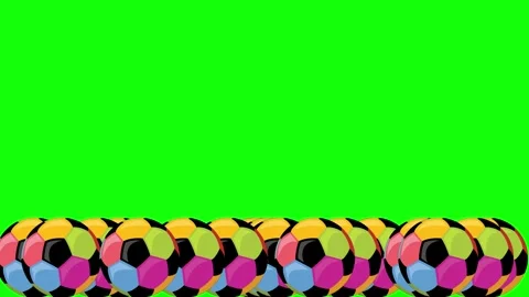Green White Soccer Ball Horizontal 16:9 Green Screen Stock Footage 340460565