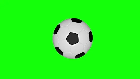 Green White Soccer Ball Horizontal 16:9 Green Screen Stock-Footage 340460582