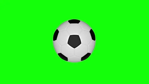 Green White Soccer Ball Horizontal 16:9 Green Screen Vidéo 340460588