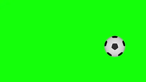 Green White Soccer Ball Horizontal 16:9 Green Screen Vidéo 340460595