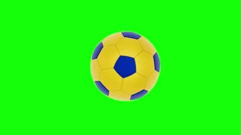 Green White Soccer Ball Horizontal 16:9 Green Screen Vidéo 340460666