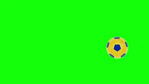 Green White Soccer Ball Horizontal 16:9 Green Screen Stock Footage 340460671