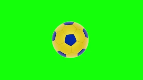 Green White Soccer Ball Horizontal 16:9 Green Screen Vídeo Stock 340460702
