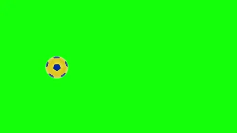 Green White Soccer Ball Horizontal 16:9 Green Screen Stock-Footage 340460733