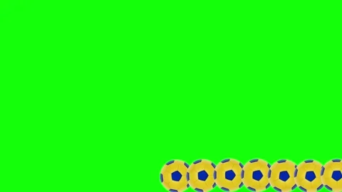 Green White Soccer Ball Horizontal 16:9 Green Screen Stock Footage 340460749